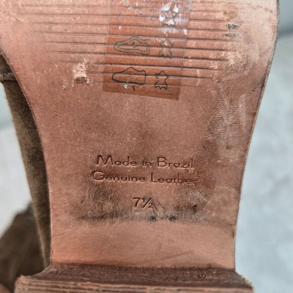 Madewell Western Ankle Booties  7.5 Dark Green Suede Low Block Heel Boots - Picture 8 of 12